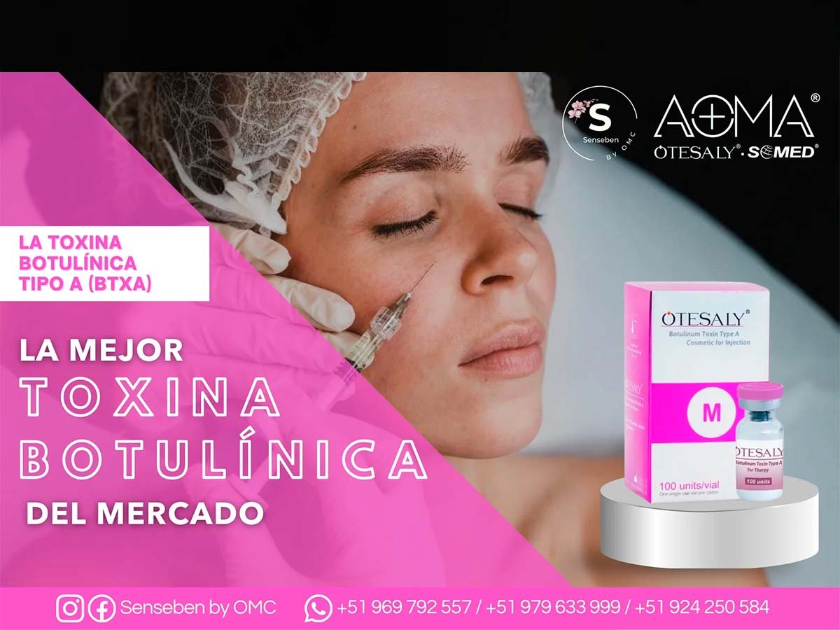 Toxina botulínica Otesaly aplicada en tratamiento facial para reducir arrugas y líneas de expresión