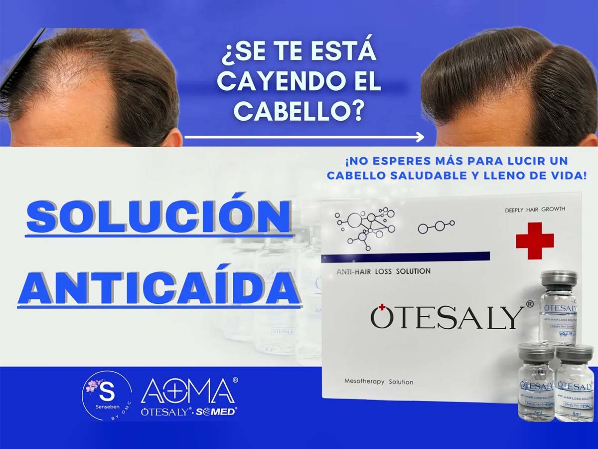 Resultados visibles del tratamiento capilar con Solución Anticaída Otesaly para fortalecer y prevenir la caída del cabello
