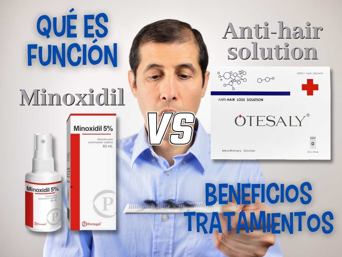Comparación entre minoxidil y OTESALY Anti-hair Loss Solution para tratar la caída del cabello y estimular el crecimiento capilar